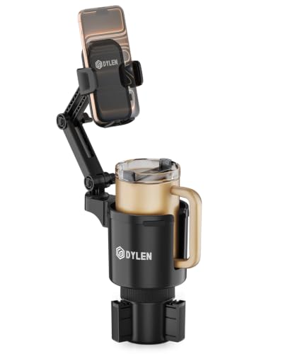 DYLEN Cup Holder Phone Holder for Car, 2 in 1 Cup Holder Phone Mount