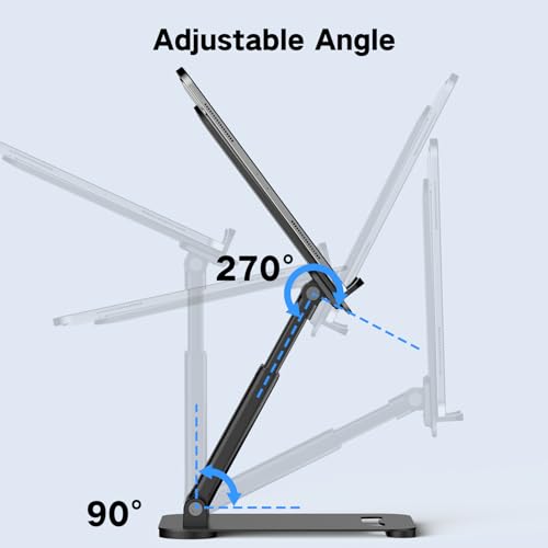 Tonmom Tablet Stand for iPad Holder, Adjustable Tablet Holder for Desk