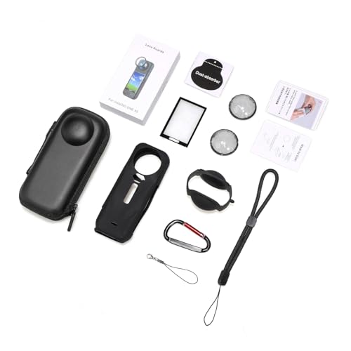 Camera Accessory Kit for Insta 360 X5 - Lens Guards, Silicone Case, Camera Case (Black, Unisex)