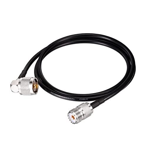 Superbat CB UHF Male PL259 to UHF Female SO239 Jumper RG58 Coax Cable 3ft - size: 3ft, style: right angle