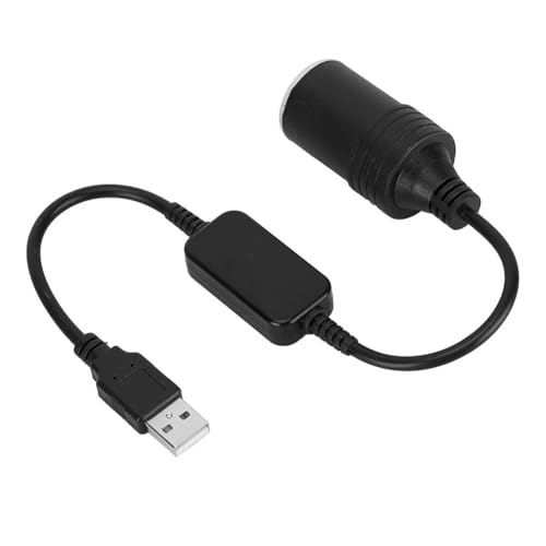 ZPSHYD USB to 12V Cigarette Lighter Adapter, 5V to 12V Step Up Converter Cable, 10W Max Female Car Socket Power Cord for Dash Cam, GPS, LED Strip, 30cm Black