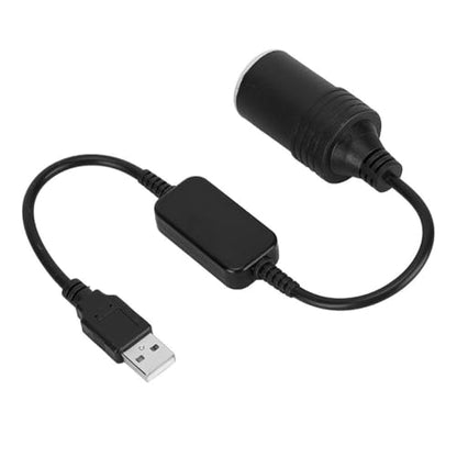 ZPSHYD USB to 12V Cigarette Lighter Adapter, 5V to 12V Step Up Converter Cable, 10W Max Female Car Socket Power Cord for Dash Cam, GPS, LED Strip, 30cm Black