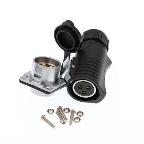 HangTon LP20 3 Pin 30 Amp Power Connector Female Cable Plug Panel Male Socket Waterproof Electrical Gold Plated Connector - color: Female Plug and Male Socket, size: 3-pin