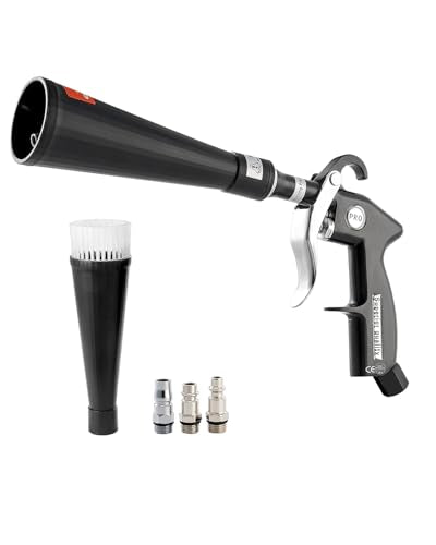 VEVOR Car Cleaning Gun, 6-9.2 Bar High-Pressure Air Blow Gun with 2 Set Nozzles, 360° Rotating Nozzle for Complete Cleaning, Quickly Blasts Dirt and Dust from Surface, Work with 1/4 NPT Air Compressor