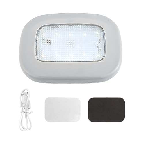 Magnetic Dome Light for Car, Car Interior Portable Magnetic Ceiling Roof Reading Light, USB Rechargeable Wireless LED Dome Lamp for RV Van Trailer Boat, Car Accessories (Gray) - color: Gray