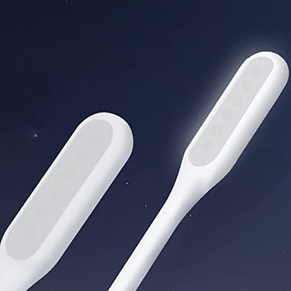 Mini Flexible Light, Portable USB Led Reading Night Lamp for PC Laptop Computer Notebook Power Bank - 2 Pack (White) - color: White