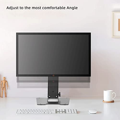 WEARSON Folding Monitor Stand - Height Adjustable Vesa Monitor Stand, Tilt, Rotation Free Standing Low Profile Desk Mount for Single Monitor up to 28 inch Screens Upgrade WS-03T
