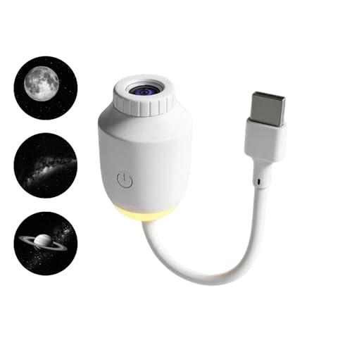 2-in-1 Galaxy Projector Night Light, 360° Adjustable Star Projector with 4-Level Dimming Touch Control，USB Portable Starry Sky Lamp for Bedroom Car Ceiling Home Travel Decor Gift - color: White-3Star