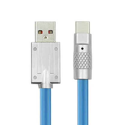 Blue USB4 Type C Male to Female 240W Power 40Gbps Data 8K Video Adapter Low Profile Left Right Angled for NS Phone Laptop - style: A to C 1.0M Blue