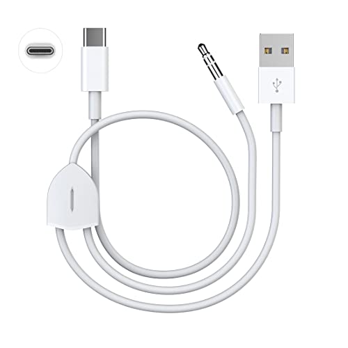 USB C to 3.5mm Audio Aux Jack Cable with Charging Cord
