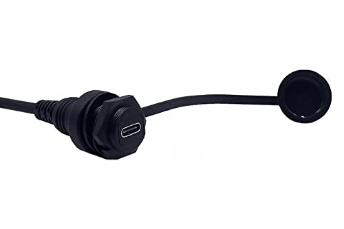 USB 3.1 Type C Flush Mount, 1ft USB C Male to USB C Female Dashboard Panel Extension Adapter Extender Cable for Car Truck Boat Motorcycle - style: Straight USB C
