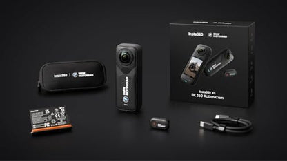 Insta360 X5 BMW Motorrad Limited Edition Motorcycle Bundle-8K Waterproof 360 Action Camera with 1/1.28" 48MP Sensors, 8K 360|Includes Motorcycle Bundle, Action Invisible Selfie Stick, Lens Cap(256GB) - style: BMW-256GB