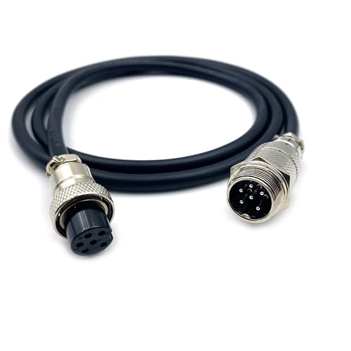 6.56ft GX16 6 Pin Cable Male to Female Head Aviation Cordset, GX16 6 Pin Panel Mount Circular Metal Aviation Connector Adapter Male to Female (2Meter) - size: 6.56ft