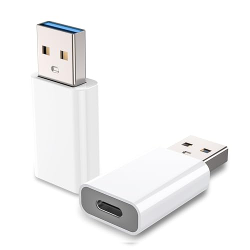 MOSWAG USB-C to USB Adapter, 5Gbps, 3A, MagSafe, iPhone, Galaxy, 2 Pack - color: White, size: 2 pack