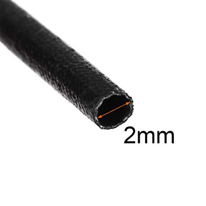 uxcell Insulation Braid Sleeve, 16.4Ft-2mm High TEMP Silicone Fiberglass Sleeve Black - color: Black, size: 2MM