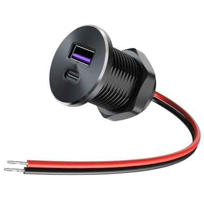 PENGLIN All-Aluminum QC 3.0 USB-A & USB-C PD3.0 Car USB Outlet DC12-24V