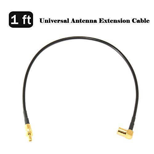 Anina 1' Sirius XM Radio Antenna Coaxial Extension Cable for Home Vehicle Satellite Radio Stereo Receivers Tune SMB Male Straight to SMB Female Right Angle Adapter - size: 1 FT Right Angle