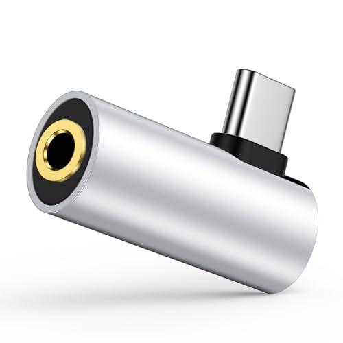 USB C To 3.5mm Audio Adapter,USB TypeC to Headphone Jack Dongle Aux Adapter - color: Silver