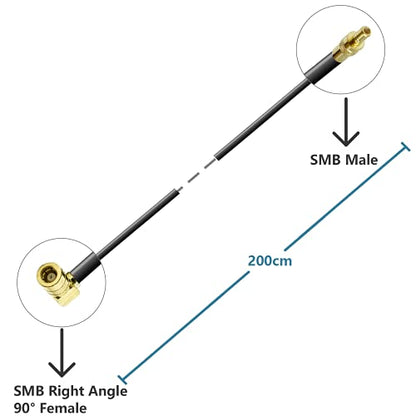 SMB Cable Car Radio Antenna SMB Socket to SMB Plug Adapter Cable RG174 6.56 Feet Antenna Extension Cable - size: SMB Socket to SMB Plug Adapter