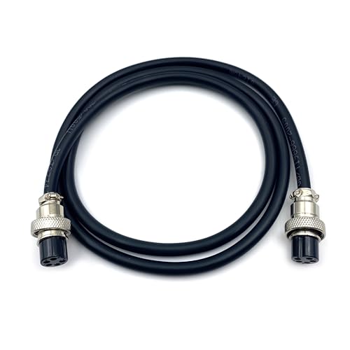 GX16 5 Pin Cable Double Female Head Aviation Cordset, GX16 5 Pin Panel Mount Circular Metal Aviation Connector Adapter Female to Female 20AWG（0.5Meter） - size: 1.64ft