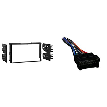 Metra 95-7313 Double DIN Installation Kit for Select 2001-2006 Hyundai Vehicles (Black) & Metra 70-7301 Radio Wiring Harness for Hyundai/Kia 99-08 - style: Kit + Wiring Harness