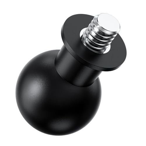 20mm Ball Mount to 1/4"-20 Thread Adapter – TPU Anti-Slip Base for Firm and Stable Installation on Camera Rigs, Tripods, and Brackets - size: 20mm ball to 1/4" Screw