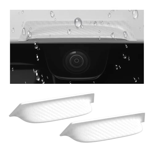 2PCS Backup Camera Rain Shield,Carbon Fiber Backup Camera for Car Anti-Rain Cover for Clear Rear View,Universal Reverse Cameras for Car Rain Cover Fits Cars/SUVs/Trucks (White/2PCS) - color: White/2PCS