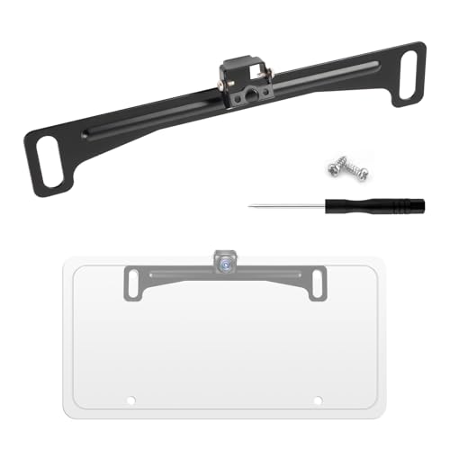 Back up Camera License Plate Mount,Backup Camera License Plate Mount Kit with Fixed Bracket & Screws & Screwdriver,Non-drilled Dash Cam Bracket for US Standard Licence Plates
