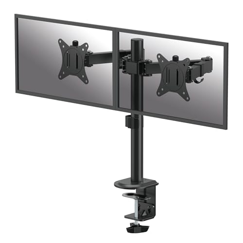 Fellowes Everyday Adjustable Dual Monitor Arm – Holds Two Screens up to 32" (inch) Weighing 19.84 lbs Each, Tilt, Swivel, Rotate, VESA 75/100, Clamp or Grommet Mount, Cable Management - style: Everyday Dual Arms