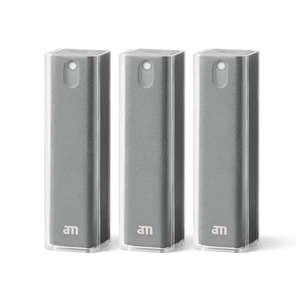 am Mist Screen Cleaner Spray with Microfiber Cloth – Alcohol-Free, Gray - color: Gray, size: 0.35 Fl Oz (Pack of 3)