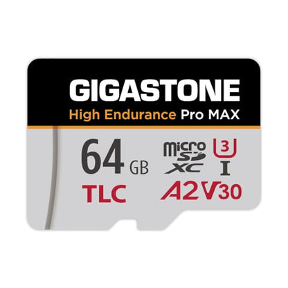 【5 Yrs Free Data Recovery】【Dash Cam】 GIGASTONE 64GB Micro SD Card, TLC High Endurance Pro MAX, Speed Up to 95MB/s, Compatible with REDTIGER Rove VIOFO VANTRUE PRUVEEO, MicroSDXC UHS-I A2 V30 U3 - color: 64GB High Endurance Pro MAX 1-Pack