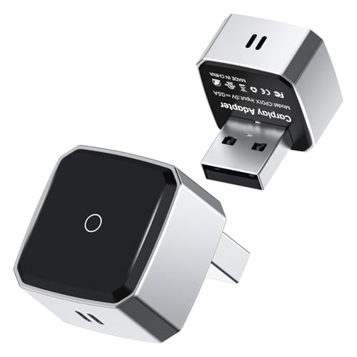 Wireless Carplay Adapter for iPhone, Convert Wired to Apple Carplay Wireless Adapter, Mini Size, Plug and Play, Connection Stable No Delay Car Play for iPhone (General Models)