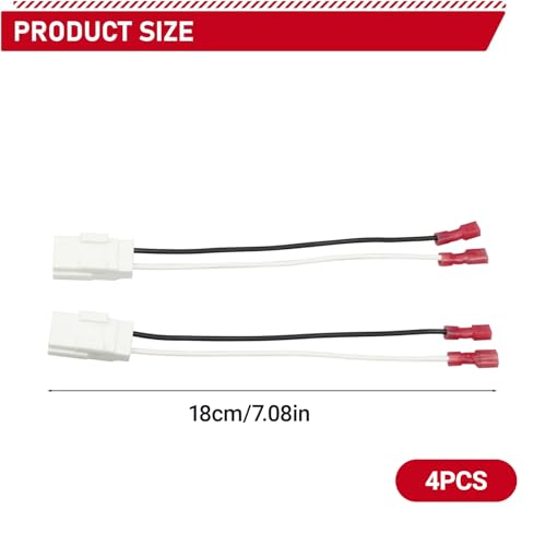 4 PCS Car Door Speaker Wiring Harness, Audio Adapter Plug Adapter, 72-6514R Speaker Connector Harnesses, Compatible with 2003-2019 Pacifica Grand Cherokee Dodge Vehicles Car Harness Plug