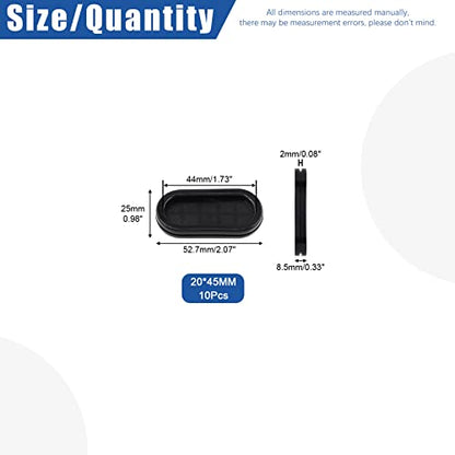 Glarks 10Pcs 13/16" x 1-13/16" - 20 x 45mm Oval Closed Rubber Grommet, Drill Hole Double-Sided Firewall Hole Plug Wire Protection Electrical Wire Gasket for Wire, Plug, Automotive, Plumbing - size: 13/16" x 1-13/16"