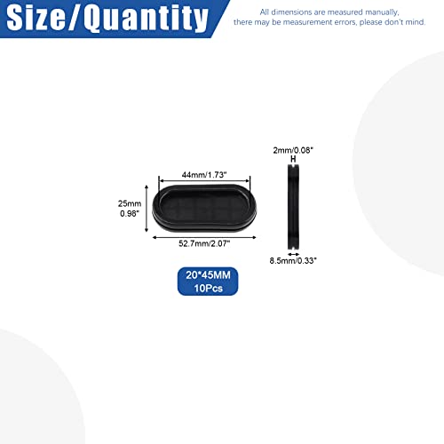 Glarks 10Pcs 13/16" x 1-13/16" - 20 x 45mm Oval Closed Rubber Grommet, Drill Hole Double-Sided Firewall Hole Plug Wire Protection Electrical Wire Gasket for Wire, Plug, Automotive, Plumbing - size: 13/16" x 1-13/16"