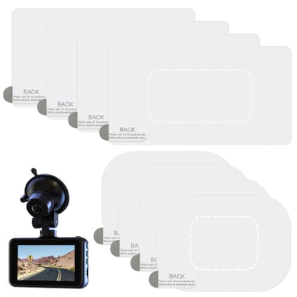 Dash Cam Windshield Stickers, 8 Pcs Clear Electrostatic Mounting Film, Reusable Scratch-Resistant Adhesive Pads for Car Camera (8 Pcs) - color: 8 Pcs