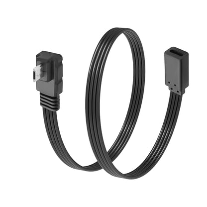 USB-C to Micro USB Flat Cable,Micro 5-Pin Female to USB-C Male Cable,Right-Angle Micro USB to Type-C Data Cable,for MP3 Players,Phone,Power Bank- 20cm (Right Angle) - style: Right