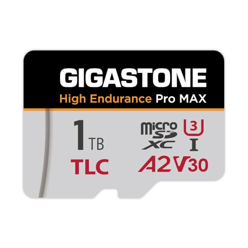 [5-Yrs Free Data Recovery] GIGASTONE 1TB Micro SD Card, TLC High Endurance Pro MAX, Speed Up to 180MB/s, Compatible with REDTIGER Rove VIOFO VANTRUE PRUVEEO Dash Cam, MicroSDXC UHS-I A2 V30 U3 - color: 1TB High Endurance Pro MAX 1-Pack