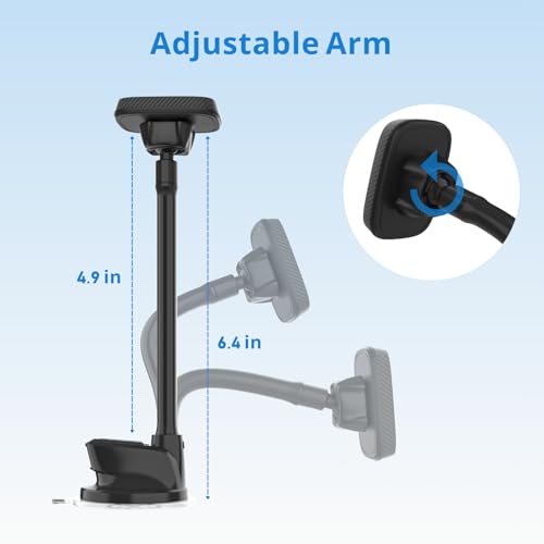 APPS2Car Magnetic Car Phone Holder Mount with Flexible Gooseneck Arm