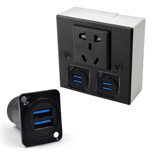 5PCS Dual USB3.0 Panel Mount Female to Female Connector, 2 Ports - color: 5PCS USB3.0