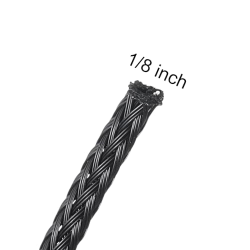 uxcell 10 Ft - 1/8 Inch Expandable Braided Cable Sleeving, PET Cable Management Wire Sleeve Cord Protector, Wire Wrap Loom Tube for TV Computer Audio, Office Home Devices, Black