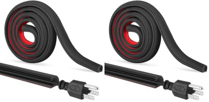 Self-Adhesive Cable Hider, Black, 118inch (Pack of 2) - color: Black, size: 118inch (Pack of 2)