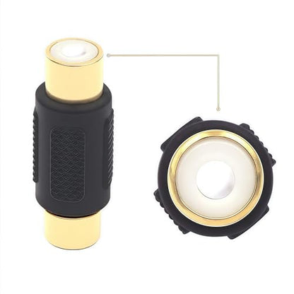 VCE RCA Female to Female Coupler, Gold Plated RCA Adapter, 3-Pack
