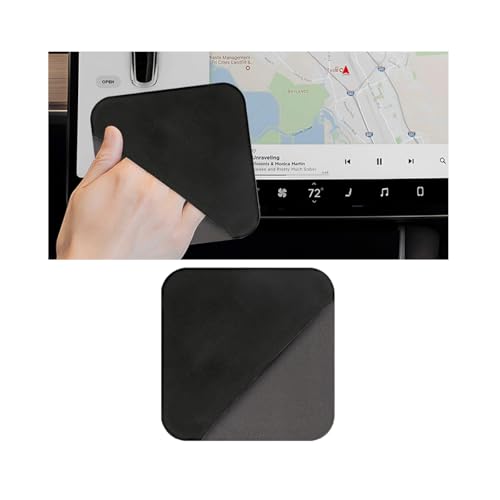 Car Screen Cleaner, Square Microfiber Vehicle Touchscreens Cleaning Cloth, Foldable Scratch-Free Auto Screen Cleaning Wipe, Universal Fit (Black Gray) - color: Black Gray