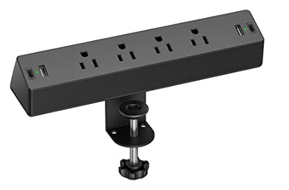 Desk Clamp Power Strip, 4 AC Outlets 4 USB Ports, Fit 1.7'' Tabletop Edge - size: 10FT