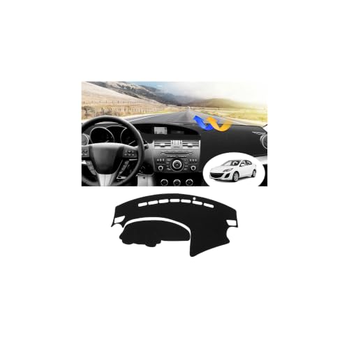 FIILINES Dash Cover Fit for 2010-2013 Mazda 3 Sedan, Hatchback & MazdaSpeed3, Dashboard Mat for Mazda 3 Accessories Dashboard Pad Carpet Dash Mat Sunshade Non-Slip Polyester Protector No Glare Black - size: For Mazda 3 2010-2013