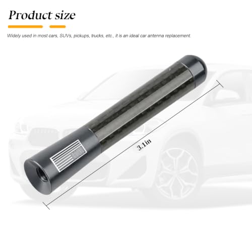BESULEN 3.1 Inch Car Short Antenna, American Flag Design, Gray - color: Gray, size: 3.1 Inch