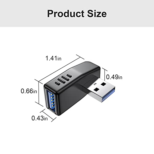 Oxsubor USB 3.0 Adapter 90 Degree Male to Female Coupler Connector Plug Left Angle and Right Angle - style: usb 3.0 adapter left and right