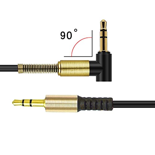 3.5mm Aux Audio Cable 1/8 Stereo Aux Cable for Car, [3 Pack] 90 Degree Right Angle Aux Cable 3.5mm Male to Male Audio Cable Stereo Auxiliary Cable - White,Black,Red