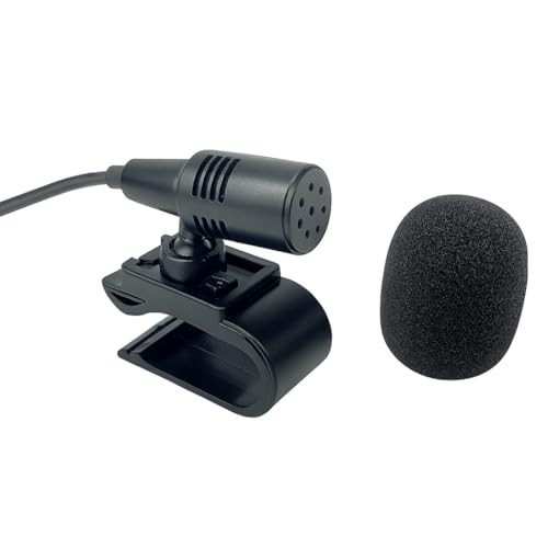 3.5mm Microphone Compatible Replacement for Alpine CDA CDE ILX INE INA UTE X-Series Car Stereo Receiver - Clip-On Dash Mic for Bluetooth Voice Control and Clear Call Audio with 9FT Cable